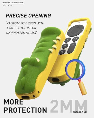 SIKAI CASE Silicone Case Fit Designed for Apple TV 4K 2021/2022 Siri Remote Protective Case with Shockproof Compatible with AirTag (Crocodile) in Saudi Arabia