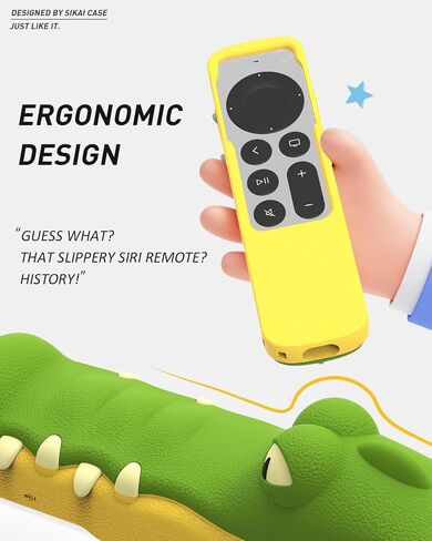 SIKAI CASE Silicone Case Fit Designed for Apple TV 4K 2021/2022 Siri Remote Protective Case with Shockproof Compatible with AirTag (Crocodile) in Saudi Arabia