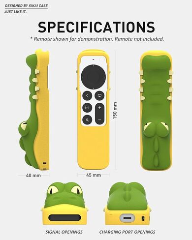 SIKAI CASE Silicone Case Fit Designed for Apple TV 4K 2021/2022 Siri Remote Protective Case with Shockproof Compatible with AirTag (Crocodile) in Saudi Arabia