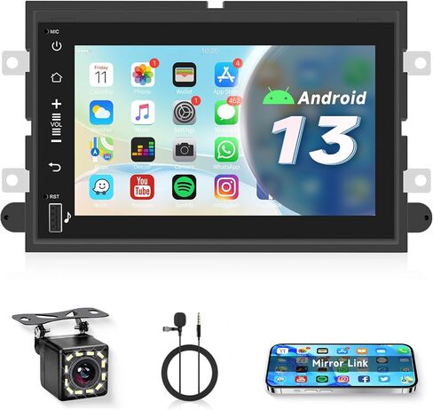 2G 64G Android Stereo Radio Carplay for Ford F150 F250 F350 Fusion Edge Explorer Taurus Freestar, Rimoody 7" Touch Screen Bluetooth GPS Navigation WiFi FM Radio + Backup Camera in Saudi Arabia