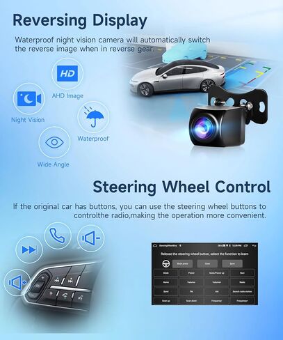2G 64G Android Stereo Radio Carplay for Ford F150 F250 F350 Fusion Edge Explorer Taurus Freestar, Rimoody 7" Touch Screen Bluetooth GPS Navigation WiFi FM Radio + Backup Camera in Saudi Arabia