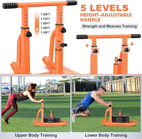 Weight Sled for Training, Adjustable Sled Push Gym Equipment, Workout Sled Pull Speed Sled Fitness Sled for Enhance Muscle Strength Improve Speed Suitable for 1" & 2" Weight Plate in Saudi Arabia
