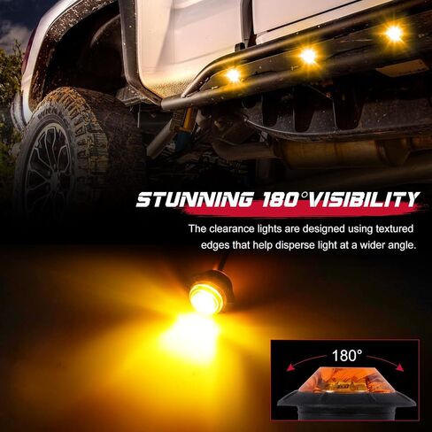 OFFROADTOWN 2pcs LED Side Marker Light Amber LED Clearance Lamp Front Rear Side Marker Indicator Light for Trailer Truck, Pickup, Van, RV, Boat, SUV in Kuwait