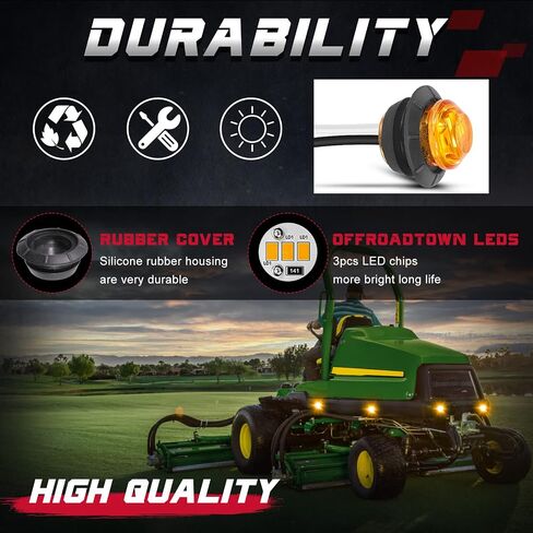 OFFROADTOWN 2pcs LED Side Marker Light Amber LED Clearance Lamp Front Rear Side Marker Indicator Light for Trailer Truck, Pickup, Van, RV, Boat, SUV in Kuwait