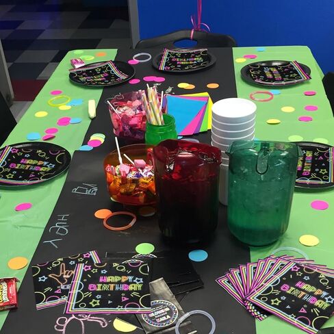 100Pcs Let’s Glow Party Napkins, 13 x 13 Inches Glow in The Dark Paper Napkins, Black Light Neon Paint Party Napkins for Lets Glow Crazy Party Neon Fluorescent Birthday Party Decorations in Kuwait