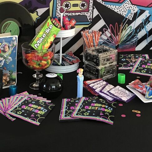 100Pcs Let’s Glow Party Napkins, 13 x 13 Inches Glow in The Dark Paper Napkins, Black Light Neon Paint Party Napkins for Lets Glow Crazy Party Neon Fluorescent Birthday Party Decorations in Kuwait