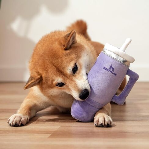 Nestpark Tumbler Cup Funny Dog Toy - Parody Plush Squeaky Crinkle Dog Toy (Mint Green) in Saudi Arabia