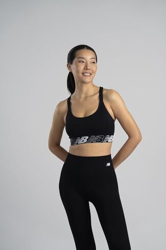 New Balance Women's Racerback Seamless Medium Support Sport Bra with Adjustable Straps and Removable Pads in Saudi Arabia