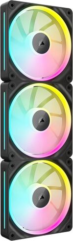 CORSAIR iCUE Link LX120 RGB 120mm PWM Fans Triple Pack – Dual Light Loops – Includes iCUE Link System Hub – CORSAIR AirGuide Technology – Black in Kuwait