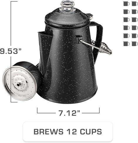 COLETTI Classic Percolator Coffee Pot — Camping Coffee Makers, Coffee Percolator – The Original Camping Coffee Pot, Now Modernized – For Campsite Brewmasters Everywhere [Pink Enamel, 12 Cup] in Kuwait