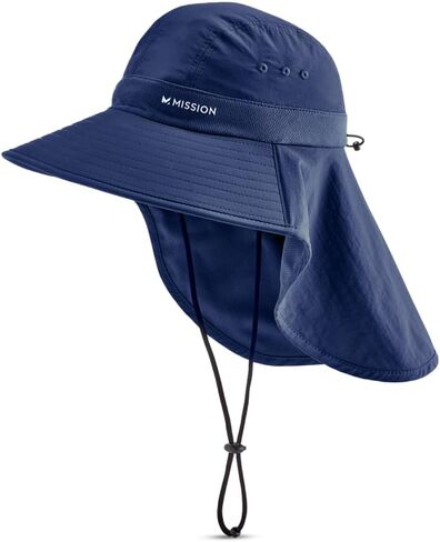 قبعة MISSION Cooling Sun Defender باللون الأبيض - قبعة واسعة الحواف للجنسين مع مؤخرة للرجال والنساء - خفيفة الوزن ومتينة - تبرد حتى ساعتين - حماية من أشعة الشمس بعامل حماية من أشعة الشمس 50 - يمكن غسلها في الغسالة in Saudi Arabia