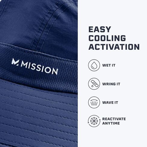 قبعة MISSION Cooling Sun Defender باللون الأبيض - قبعة واسعة الحواف للجنسين مع مؤخرة للرجال والنساء - خفيفة الوزن ومتينة - تبرد حتى ساعتين - حماية من أشعة الشمس بعامل حماية من أشعة الشمس 50 - يمكن غسلها في الغسالة in Saudi Arabia