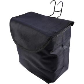 Garneck Bicycle Basket Bag with Cover Foldable Canvas Front Storage Carrier Bag for Cycling Riding (Black)