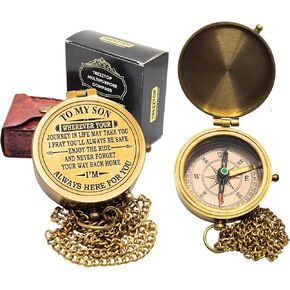 Trust in The Lord Brass Compass, Birthday Christmas Graduation Day Gift, Easter Christian Catholic Religious Baptism First Communion Confirmation Gifts for Teenage Boys Girls Men Women