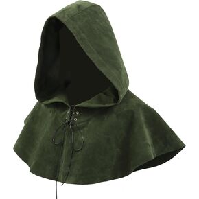 PROCOS Medieval Cowl Hat Renaissance Cowl Cape Hooded Rogue Gothic Pagan Costume Accessory