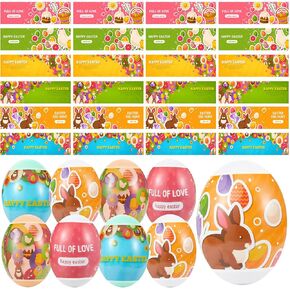 Chivao 36 Pieces Easter Eggs Wrappers Heat Shrink Wrappers Sleeve Decor Easter Egg Stickers Wrappers Decorations for Easter Favor Present(Cute Style)