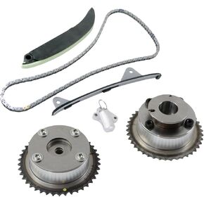 24321-2E200 Timing Chain Kit + 2PCS Intake Exhaust Camshaft Adjusters 24350-2E201 24370-2E200 Replacement for Hyundai Elantra Sonata Tucson Forte Soul 2.0L G4NC