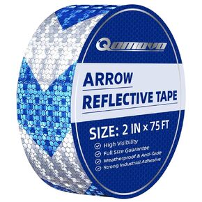 Red White Arrow High Visibility Reflective Tape 2 inch x 20 feet Self-Adhesive Tape Conspicuity Safety Warning Tape