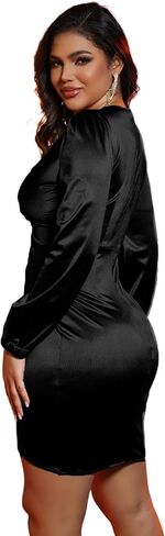 DeftSharp Womens Ruched Formal Bodycon Zipper Graduation Dresses-Elegant Cocktail Party Wedding Midi Dress in Kuwait