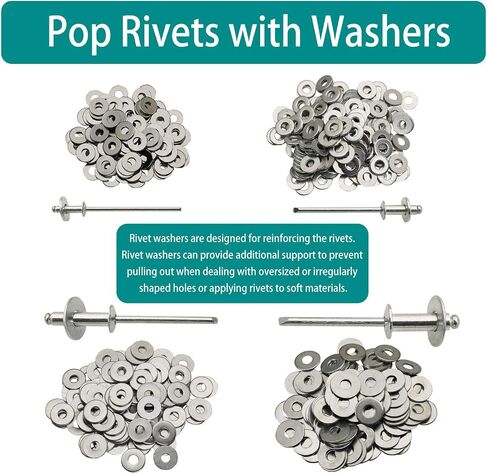 940Pcs Black Rivets with Washer,14 Sizes Pop Rivets Assortment Kit,Blind Aluminum Rivets Kits,3/32" 1/8" 5/32" 3/16" Blind Rivets for Metal Dome Head Rivet kit in Saudi Arabia