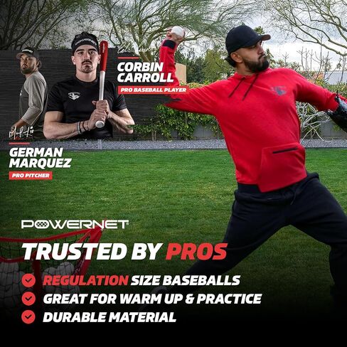PowerNet Corbin Carroll P1250 البيسبول الصف المنافسة 12 حزمة، طبقات مرتفعة، دزينة واحدة، جلد عالي الجودة، فلين جرح الغزل وحبوب مطاطية in Kuwait