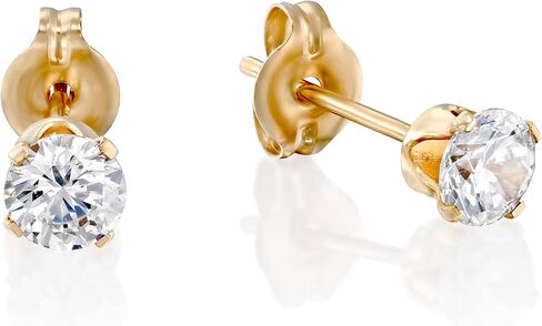 Sterling Silver 925 CZ Diamond Stud Earrings - Tiny Wedding Zircon Post Earrings - Size 4mm in Saudi Arabia