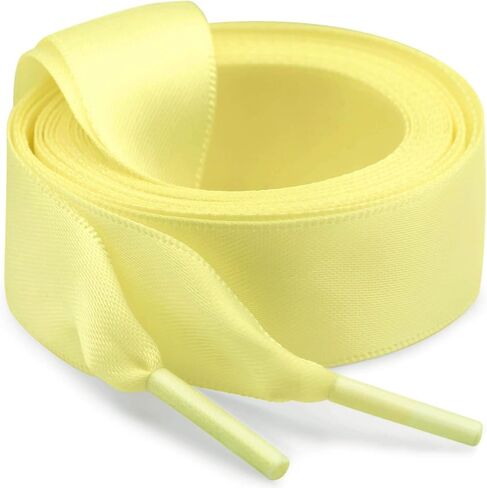 WEGOODZF Flat Satin Ribbon Shoelaces 2cm Wide Shoestrings for Women Girls[2 Pair] in Saudi Arabia