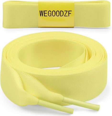 WEGOODZF Flat Satin Ribbon Shoelaces 2cm Wide Shoestrings for Women Girls[2 Pair] in Saudi Arabia
