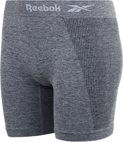 Reebok Women's Underwear - 6 Pack Seamless Long Leg Boyshorts Panties (S-3XL), Size Large, Dust RoseGreyBlack in Kuwait
