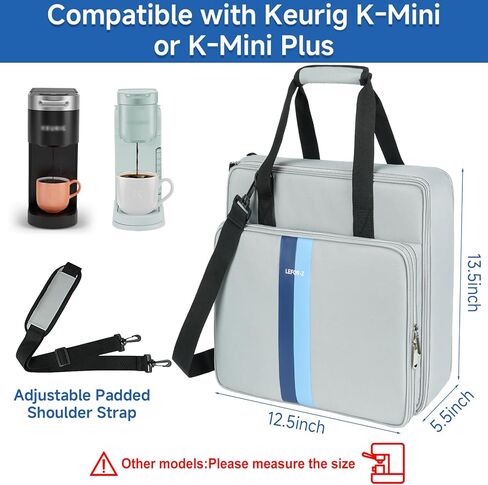 Coffee Maker Travel Bag Compatible with Keurig K-Slim/K-Express/K-Iced,Single Serve Coffee Brewer Carrying Case with Multiple Pockets for K-Cup Pods(Bag Only) in Kuwait