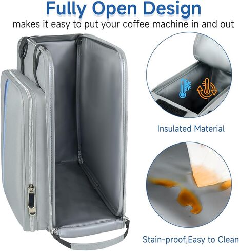 Coffee Maker Travel Bag Compatible with Keurig K-Slim/K-Express/K-Iced,Single Serve Coffee Brewer Carrying Case with Multiple Pockets for K-Cup Pods(Bag Only) in Kuwait