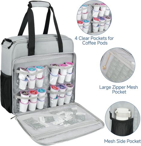 Coffee Maker Travel Bag Compatible with Keurig K-Slim/K-Express/K-Iced,Single Serve Coffee Brewer Carrying Case with Multiple Pockets for K-Cup Pods(Bag Only) in Kuwait