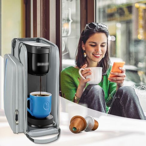 Coffee Maker Travel Bag Compatible with Keurig K-Slim/K-Express/K-Iced,Single Serve Coffee Brewer Carrying Case with Multiple Pockets for K-Cup Pods(Bag Only) in Kuwait