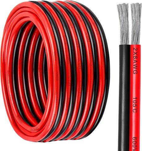 سلك 12 سلكًا 2 موصل كابل نحاسي معلب، سلك بحري مرن 12 AWG للوحات الشمسية، شريط LED، القارب، السيارات، المقطورة ومكبر الصوت (12 مقياس 30 قدمًا) in Kuwait