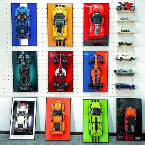 Display Wallboard for Lego Technic Peugeot 9X8 24H Le Mans Hybrid Hypercar 42156 1:10 Scale, Compatible with Lego Technic Cars,Gift Ideas for Lego Car Wall Mount Enthusiasts, Only Wallboard in Kuwait