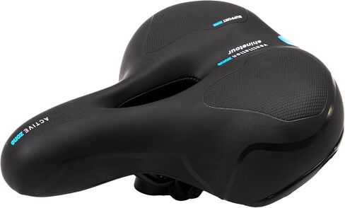 DRBIKE Bike Seat for Men Women, Comfortable Padded Bicycle Saddle with Tailight, Dual Spring Design & Soft Cushion, Breathable Bicycle Seat for Mountain, Road, Exercise, Touring & Cruiser Bike, Black in Saudi Arabia