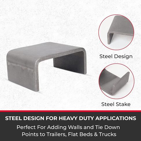 Heavy Duty Weld On 2x4 Steel Stake Pockets (3/16''Thick) 5mm for Trailer & Truck -8PACK in Saudi Arabia