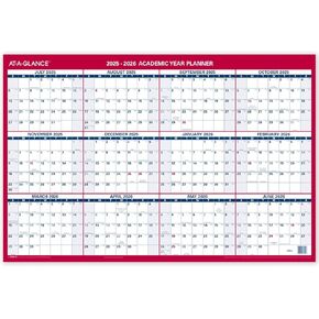 AT-A-GLANCE 2024-2025 تقويم قابل للمسح، مخطط حائط قابل للمسح الجاف، 36 بوصة × 25 بوصة، كبير، سنة أكاديمية ومنتظمة، مزدوج الجوانب، أفقي (PM200S2825) in Kuwait
