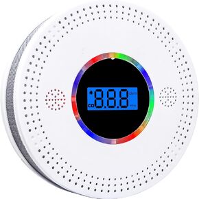 Combination Carbon Monoxide Detector and Smoke Detector with Digital Display,Smoke and Carbon Monoxide Detector Combo Battery Operated,Test/Reset Button for Home,Kitchen
