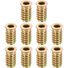 uxcell Wood Furniture M6x13mm Threaded Insert Nuts Interface Hex Socket Drive 20pcs