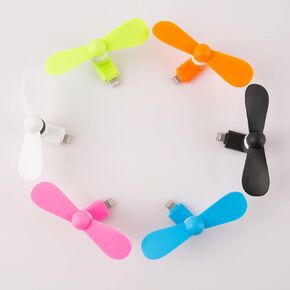 Mini Cell Phone Fan, USB C & Lightning Port Compatible for iPhone, iPad, Android Smartphone, Samsung Galaxy Note Google Pixel Cellphone (6 Pack) in Kuwait