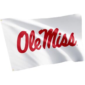 لافتات أعلام جامعة صبار الصحراء ميسيسيبي المتمردون Ole Miss U of M 100% بوليستر للاستخدام الداخلي والخارجي 3×5 (تصميم J)