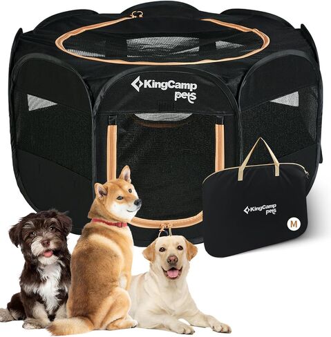KingCamp Pet Playpen للكلاب، خيمة قابلة للطي للكلاب، قفص لعب للكلاب الصغيرة والمتوسطة، خيمة لعب للحيوانات الأليفة مع حقيبة حمل، قفص لعب للجرو قابل للحمل في الأماكن المغلقة والمفتوحة in Saudi Arabia