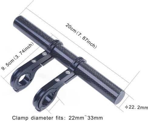 UPANBIKE Bike Handlebar Extender Lightweight Carbon Fiber Bracket Aluminum Alloy Clamp Handlebar Extension for Holding Bike Flashlight Speedometer GPS Phone Mount Holder in Saudi Arabia