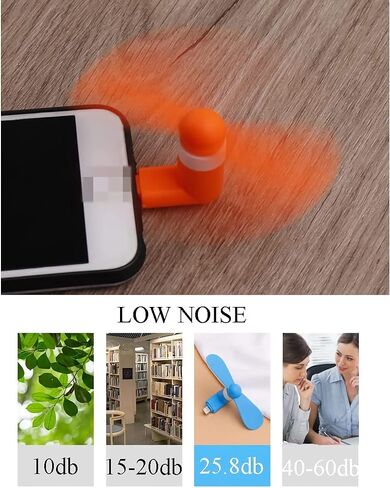 Mini Cell Phone Fan, USB C & Lightning Port Compatible for iPhone, iPad, Android Smartphone, Samsung Galaxy Note Google Pixel Cellphone (6 Pack) in Kuwait