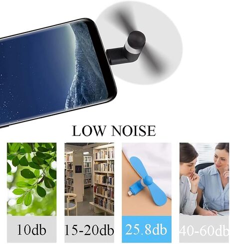 Mini Cell Phone Fan, USB C & Lightning Port Compatible for iPhone, iPad, Android Smartphone, Samsung Galaxy Note Google Pixel Cellphone (6 Pack) in Saudi Arabia