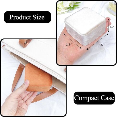 BLUTETE Velvet Jewelry Box Organizer | Ring Holder Case | Jewelry Small Travel Jewelry Storage | Portable Ring Earring Tray Organizer (Emerald Green) in Kuwait