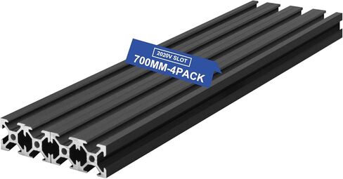 US 10PCS 2020 Aluminum Extrusion European Standard 200mm(7.87 inch) Length Anodized Extruded Aluminum Black for CNC DIY 3D Printer and Industrial Bracket Making in Kuwait