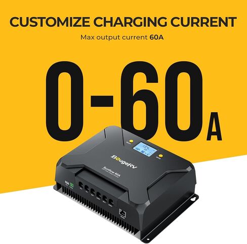 جهاز التحكم بالشحن بالطاقة الشمسية BougeRV Sunflow MPPT 40A، مع قطع منخفض لدرجة الحرارة، التحكم في التطبيق، شاشة LCD بإضاءة خلفية، منظم لوحة شمسية 40 أمبير 12 فولت/24 فولت لـ LiFePO4، SLD، Gel، FLD، بطارية AGM، RV، Marine، مطورة in Saudi Arabia