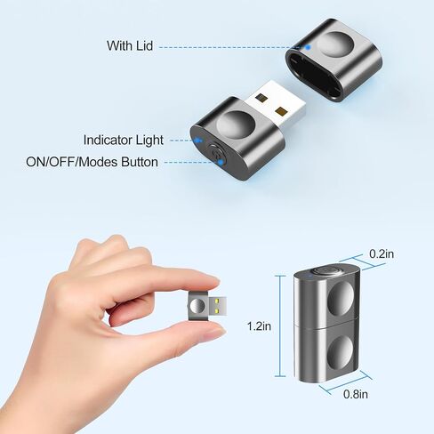 aMZCaSE Mouse Jiggler Undetectable، USB Mouse Mover Jiggler مع زر التبديل، شاكر الماوس التلقائي مع 3 أوضاع اهتزاز، خالية من السائق، التوصيل والتشغيل، إبقاء الكمبيوتر/الكمبيوتر المحمول مستيقظًا، أسود in Kuwait